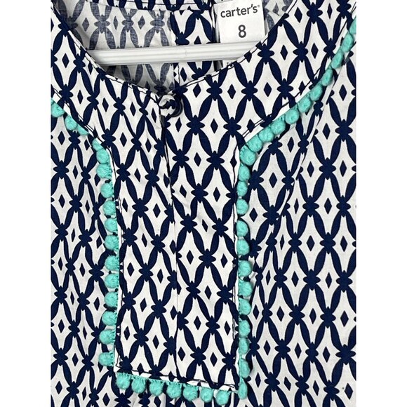 Carters Girls Dress Sundress Size 8 Navy White Cotton Sleeveless NWT - Picture 6 of 13